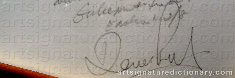 Authentic signature by Denis PIEHL on  artwork