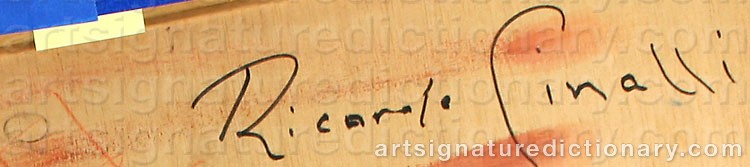 Authentic signature by Ricardo CINALLI on  artwork