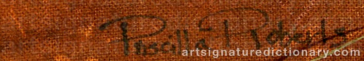 Authentic signature by Priscilla Warren ROBERTS on  artwork