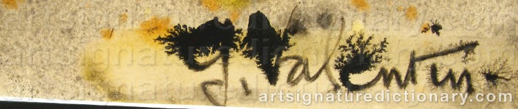Authentic signature by Gilbert VALENTIN on artwork