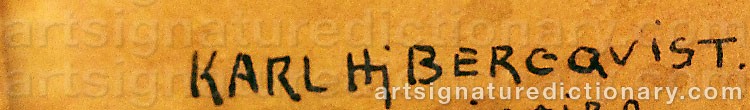 Signature by Karl Hjalmar BERGQVIST