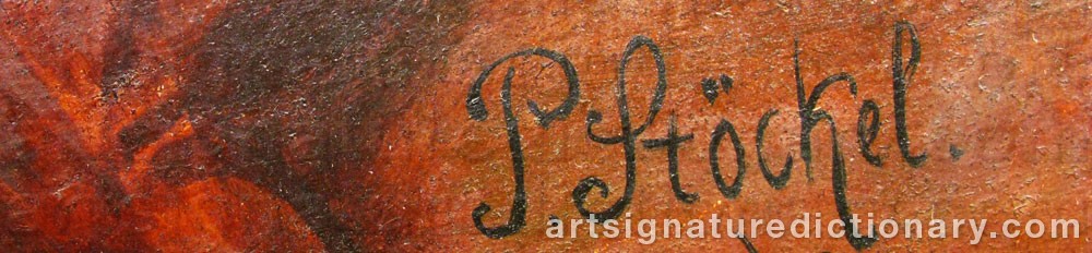 Authentic signature by P. STÖCKEL on  artwork