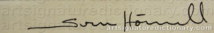 Authentic signature by Sven HÖRNELL on  artwork