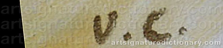 Authentic signature by Ulla CHEMNITZ on artwork