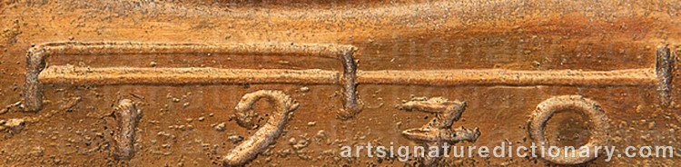 Authentic signature by Armas HUTRI on Sculpture artwork