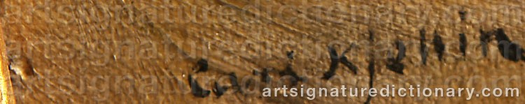 Authentic signature by Carl KJELLIN on artwork