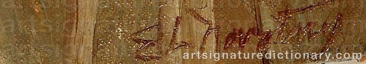 Authentic signature by Elmer Ladislaw NOVOTNY on  artwork