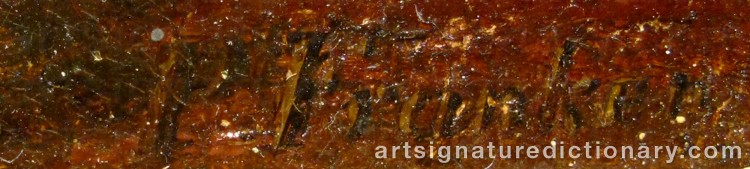 Authentic signature by Paul Von FRANKEN on artwork