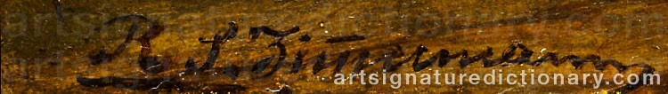 Authentic signature by Reinhard Sebastian ZIMMERMANN on  artwork