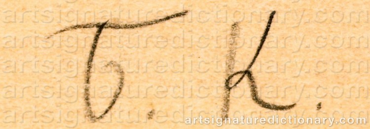 Authentic signature by Boris Mikhailovich KUSTODIEV on artwork