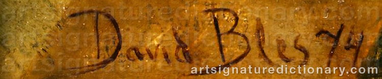 Authentic signature by David Joseph BLES on  artwork