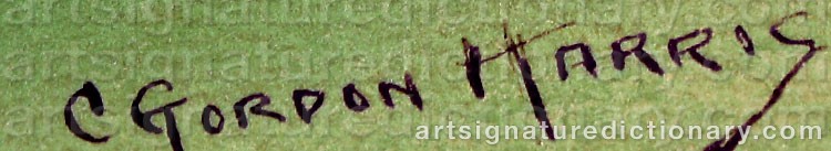 Authentic signature by Charles Gordon HARRIS on  artwork
