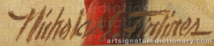 Authentic signature by Nicholas Samuel FIRFIRES on Painting/Watercolour artwork
