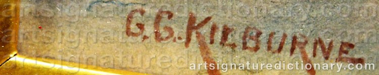 Authentic signature by George Goodwin The Younger KILBURNE (II) on  artwork