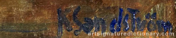 Authentic signature by Kerstin SANDSTRÖM on Painting/Watercolour artwork