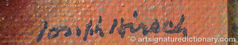 Authentic signature by Joseph HIRSCH on  artwork