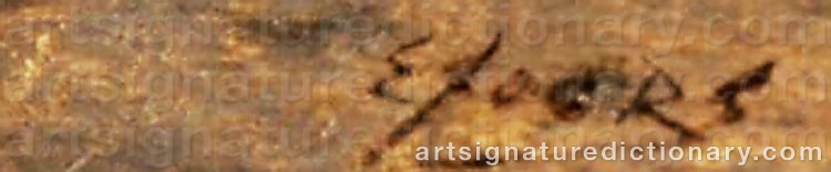 Authentic signature by Eugene JOORS on  artwork