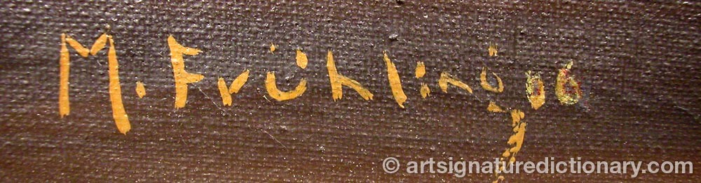 Authentic signature by M FRÜHL.... on artwork