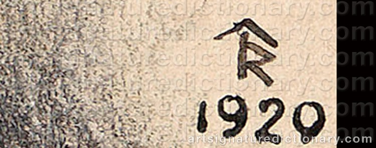 Authentic signature by Thomas RING on artwork