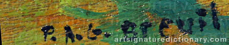 Authentic signature by Gabriel BREUIL on  artwork