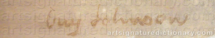 Authentic signature by Guy JOHNSON on artwork