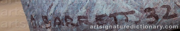 Authentic signature by Dean BARRETT on  artwork