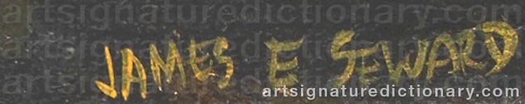 Authentic signature by James E. SEWARD on  artwork