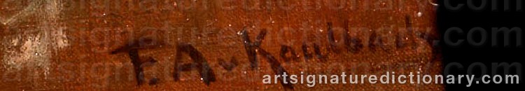 Authentic signature by Friedrich August Von KAULBACH on Painting/Watercolour artwork