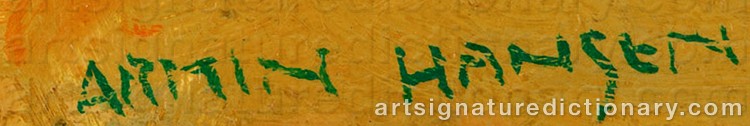 Authentic signature by Armin Carl HANSEN on Painting/Watercolour artwork