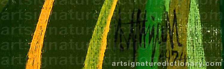 Authentic signature by Terje YTHJALL on artwork
