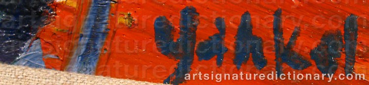 Authentic signature by Jacques YANKEL on  artwork