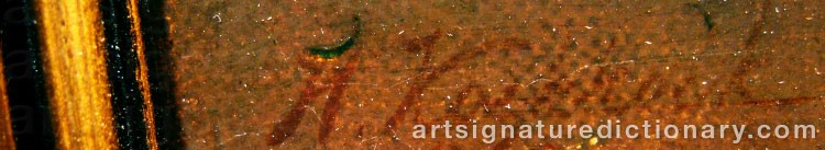 Authentic signature by Hermanus The Elder KOEKKOEK on  artwork