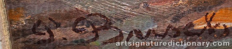 Authentic signature by Peter Johan Valdemar BUSCH on  artwork