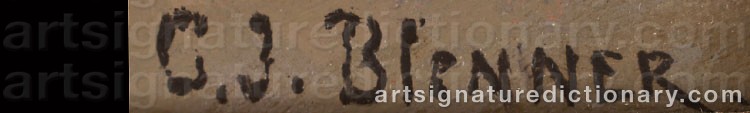 Authentic signature by Carle John BLENNER on  artwork