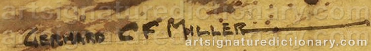 Authentic signature by Gerard Gustaaf MULLER on Painting/Watercolour artwork
