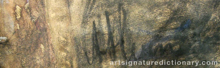Authentic signature by Astrid HERMELIN on  artwork
