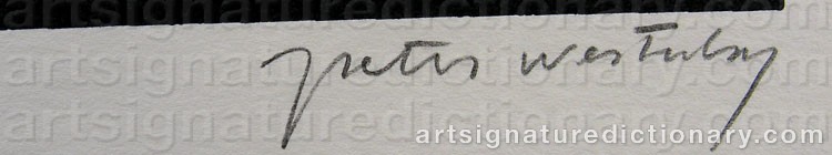 Authentic signature by Peter WESTERLING on  artwork