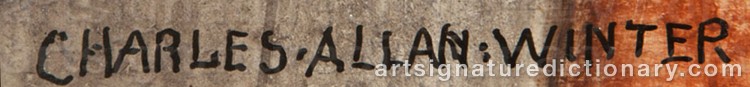 Authentic signature by Charles Allen WINTER on  artwork