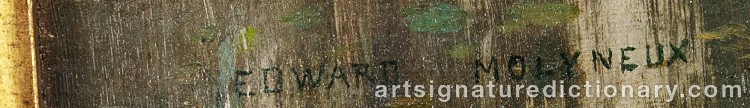 Authentic signature by Edward Henry MOLYNEUX on Painting/Watercolour artwork