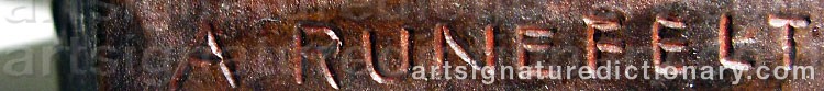 Authentic signature by Allan RUNEFELT on artwork