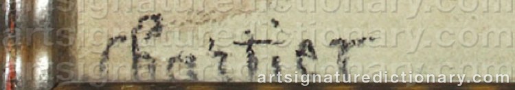 Authentic signature by Charles Alexandre CHARTIER on  artwork