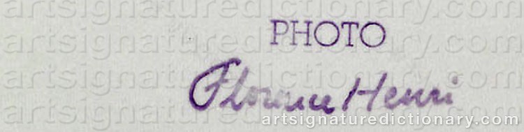 Authentic signature by Florence HENRI on  artwork