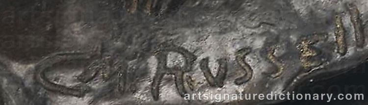 Authentic signature by Charles Marion RUSSELL on artwork