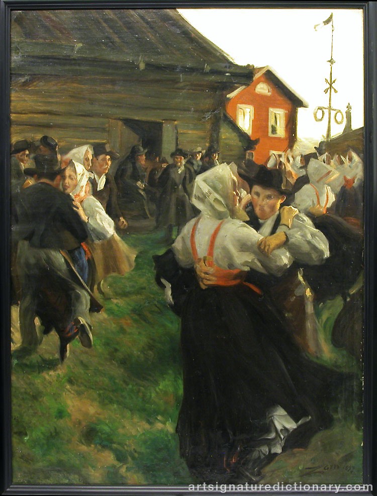 Close-up details showing Anders ZORN signature forgery characteristics