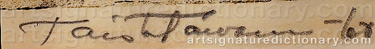 Authentic signature by Taisto TOIVONEN on  artwork