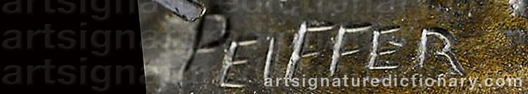 Authentic signature by Auguste Joseph PEIFFER on  artwork