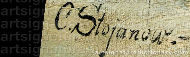 Authentic signature by Pjotr C. STOJANOW on  artwork