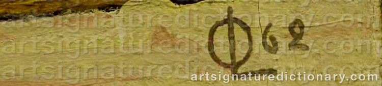 Authentic signature by Oskar LUNDEFJORD on  artwork