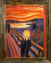 Close-up details showing Edvard MUNCH signature forgery characteristics
