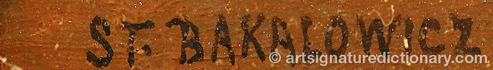 Authentic signature by Stephan Wladislawowitsch BAKALOWICZ on artwork